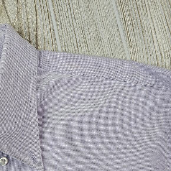 Lands End Shirt Mens 16-36 Tall Light Purple Button Up Long Sleeve Pocket Oxford - Picture 5 of 7